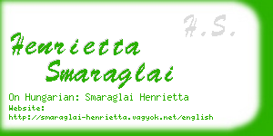 henrietta smaraglai business card